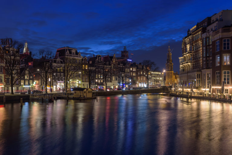 Amsterdam Night lights water 2017